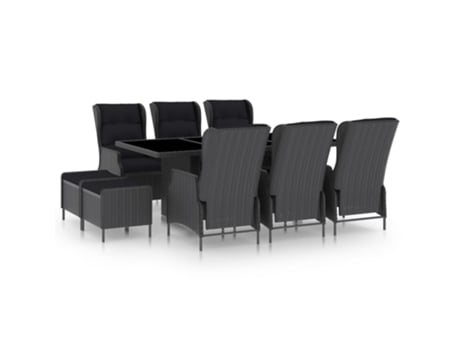 Conjunto de Jantar  Com Almofadão 3060157 (Cinzento - Vime - 200 x 100 x 74 cm)