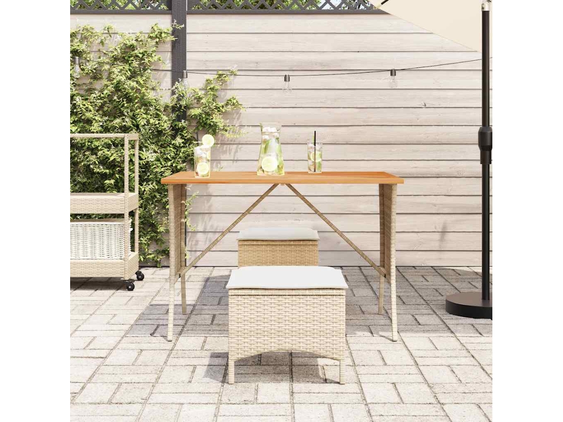 Garden Table, Garden Tables Vidaxl Bege Rattan / Vime (n/a)