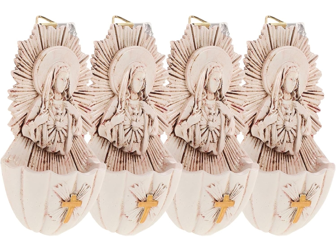 Benta Católica Resina Parede 4 Peças 6 5x4x12 Decoração Sacra Primeira Comunhão Crisma Altar Religioso Artigos GOKOCO
