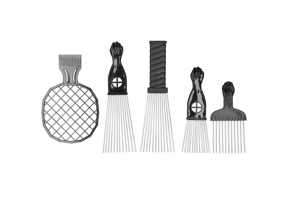 5pcs Conjunto De Pentes Afro De Aço Inoxidável Pente De Torção Para Cabelo Cacheado Grossos Estilo Diy