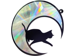 Ounona Decoração de Janela em Acrílico para Pendurar em Formato de Gato Lunar Ornamento Decorativo para Casa Linda CHABERLU