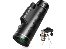 Binóculos ENKERS Monóculo À Prova D'Água 40X60 HD de Alta Potência com Suporte para Smartphone À Prova D'Água de Tripé para Observação-Preto
