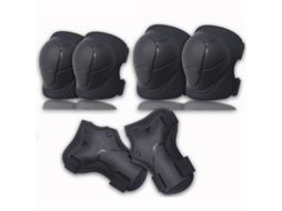 Conjunto de Seis Peças de Joelheiras e Cotoveleiras, Preto AQUAFORGE