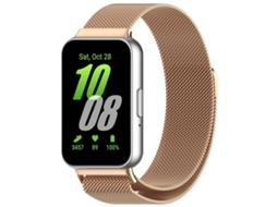 Bracelete para Samsung Galaxy Fit 3 Malha de Aço Milanês Metal Ouro Rosa XIAOMOYU