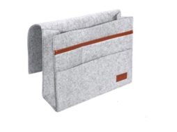 Bolsa de feltro para cabeceira com bolsas, ideal para guardar mesa, sofá-cama, celular, livros, tablet e controles remotos. Slowmoose