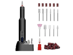 Lixa De Unha Elétrica, Máquina De Lixar Unha Sem Fio Com 12 Limas De Unha, Kit De Lixa De Unha Portátil Com Base De Carregamento Sem Fio Brilvibera