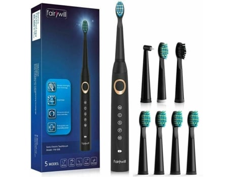 Escovas de Dentes FAIRYWILL 508 Preto + FW-02 (40000 VPM)