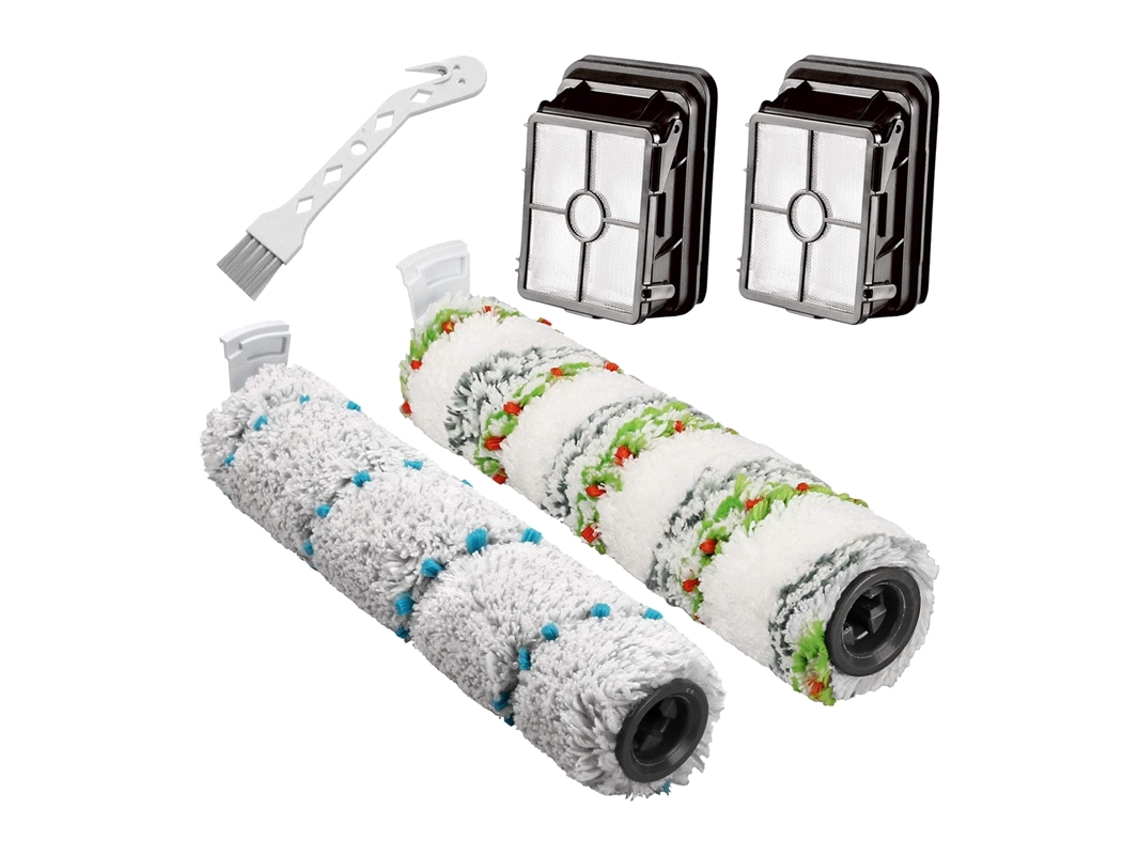 2 filtros hepa, 1 rolo de escova, 1 rolo de escova para animais de estimação para bissell crosswave sem fio max series 2554,2590,2593,2596 vácuo