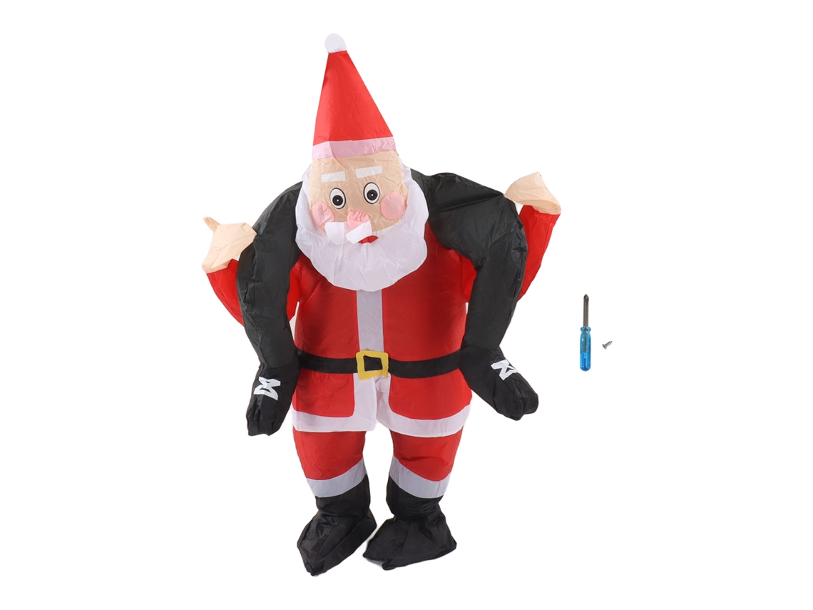 Traje de Papai Noel Engraçado Montado em Balo Adolescentes