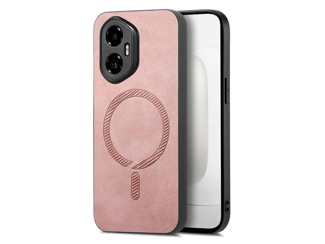 Capa Traseira De Couro Para Honor 300 Compatível Com Capa De Celular Magsafe Skin-touch - Rosa