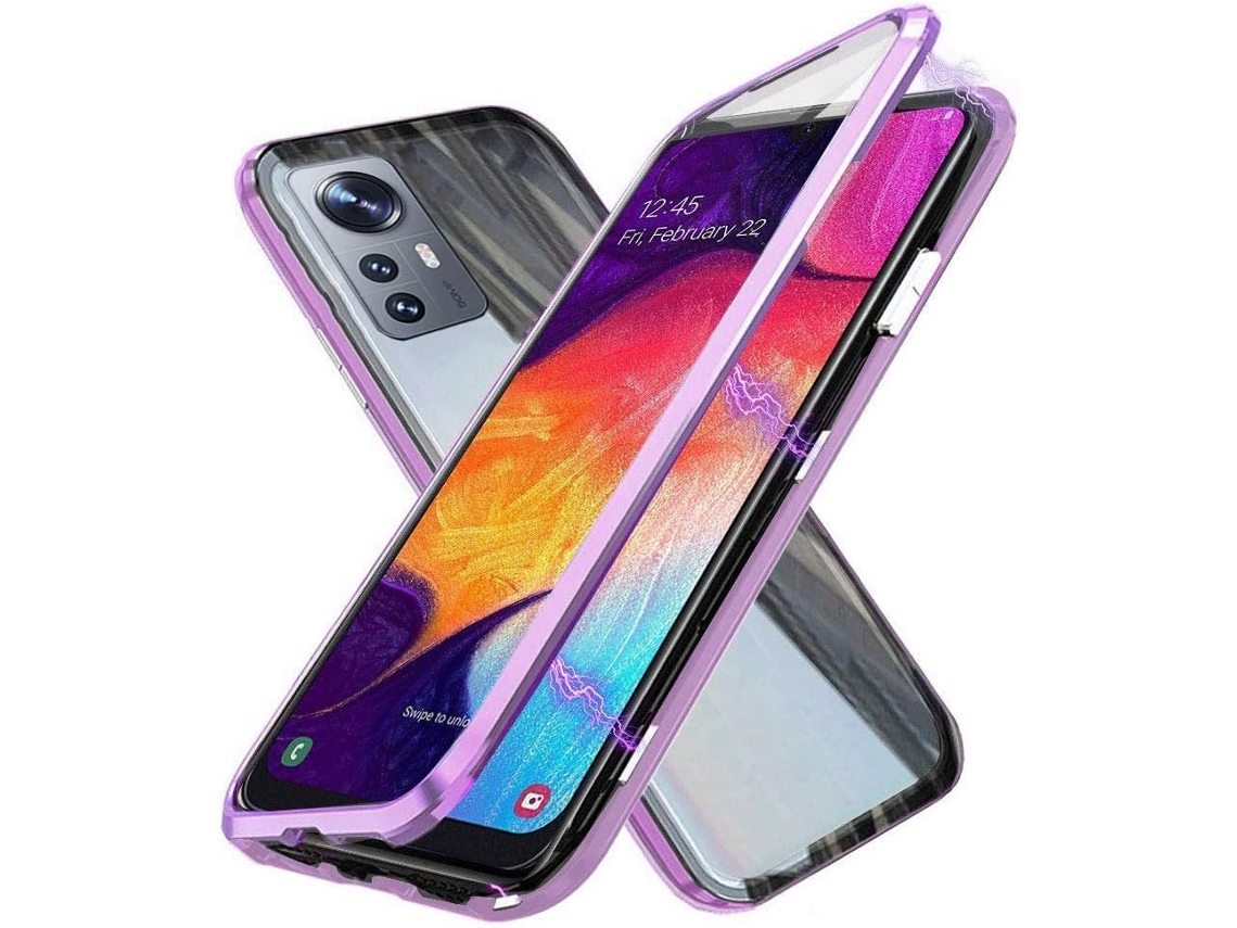 Capa Adsorção Frontal Traseira Amortecedora para Xiaomi 12/12X HONGWE. Magnética Prateado
