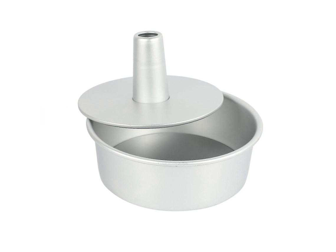 Forma Redonda De Alumínio 8 Polegadas Para Bolo Chiffon Com Fundo Removível E Tubo Central Oco - Molde Diy Para Assar Bolos