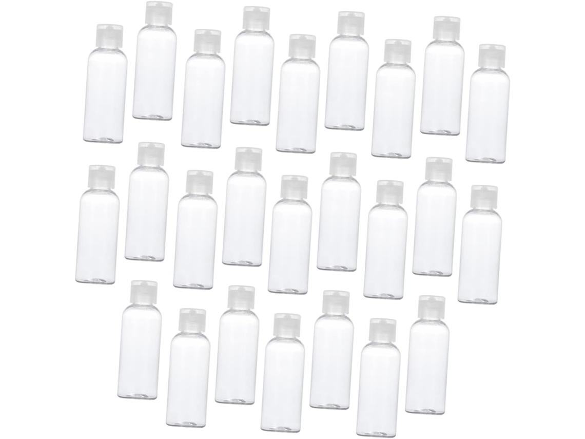 Conjunto De 25 Frascos Pet Transparentes Com Tampas Para Loção E Outros Produtos.