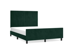 Estrutura de Cama Sem Colchão 140x200 Cm Veludo Verde escuro MAISON EXCLUSIVE