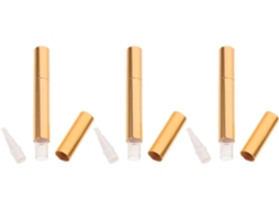 Conjunto De 3 Canetas Recarregáveis Para Unhas E Lábios, 3ml, Plástico E Metal.
