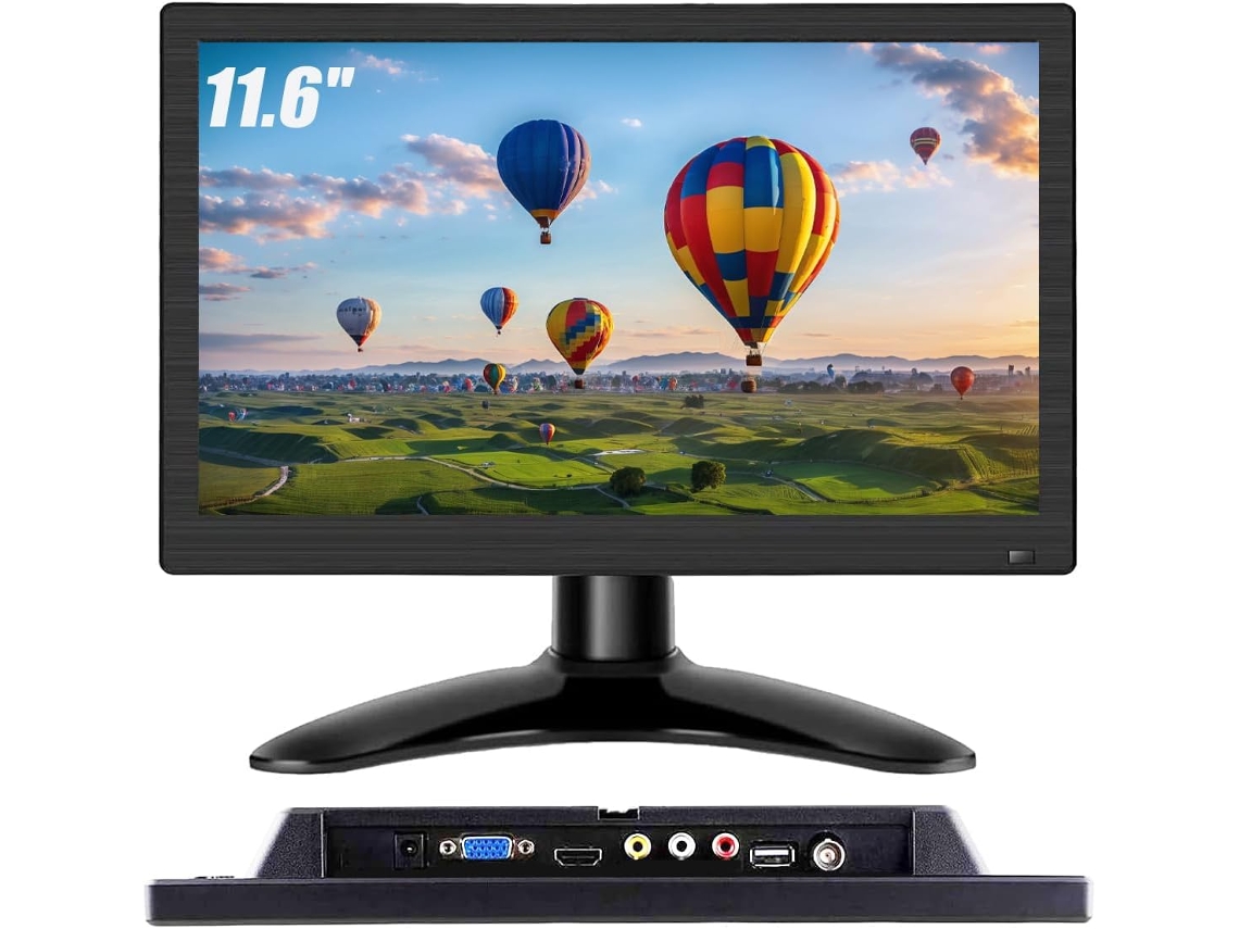Monitor Notebook Ips Led De 11,6 Polegadas Full Hd 1920x1080, Plug And Play, Vga/bnc/hdmi/av/usb/dc, Para Pc, Raspberry Pi E Cctv Mini