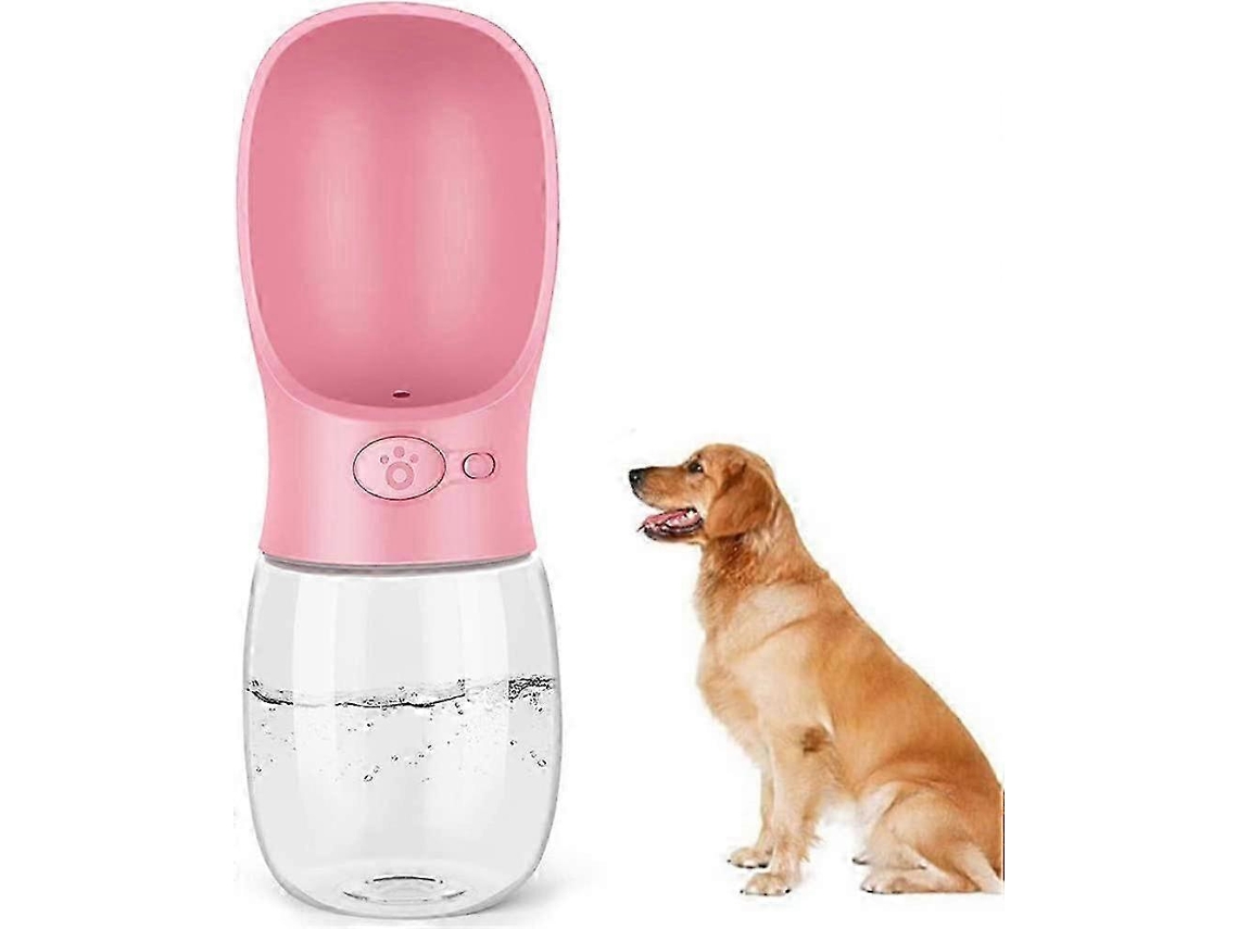 Garrafa Portátil Com Dispensador De Água, Capacidade 350 Ml, À Prova De Vazamentos, Acabamento Rosa, Para Passeios E Hidratação Diária
