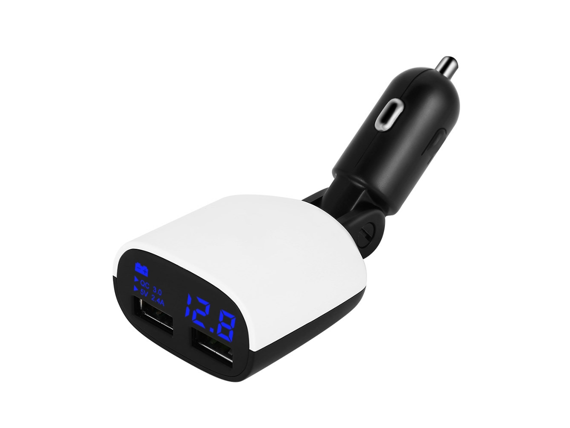 Carregador de Carro LAXISCREED 5v 2.4a Usb Duplo Lcd