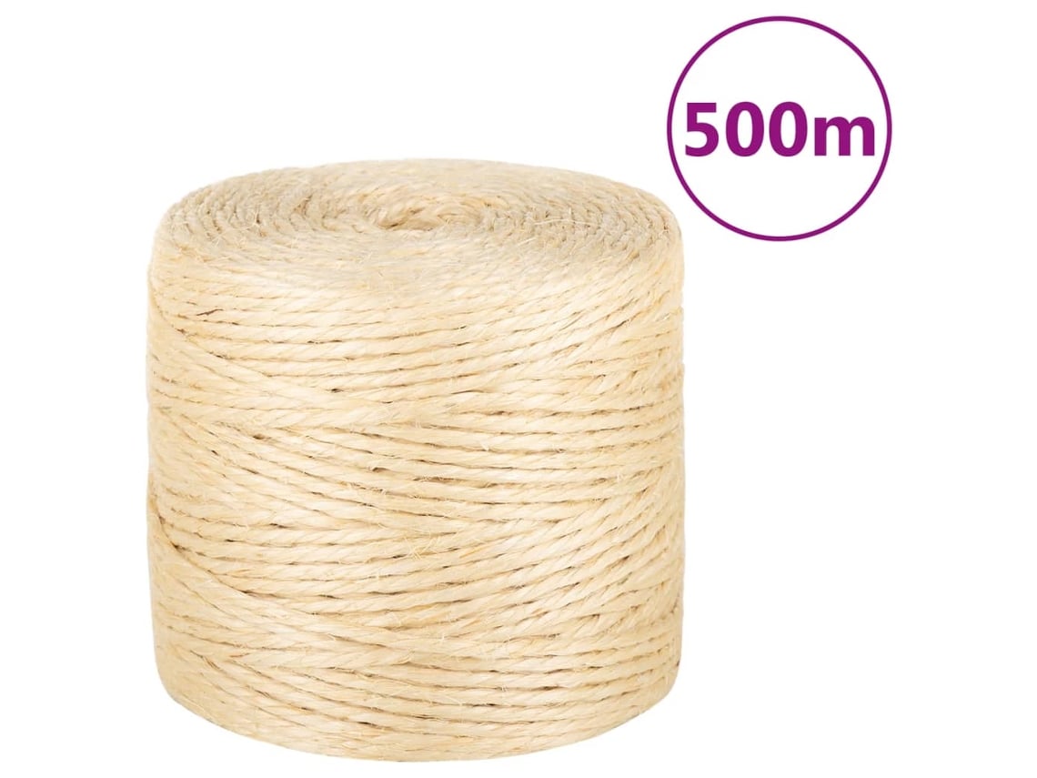 Vidaxl Corda 100% Sisal 4 Mm 500 M