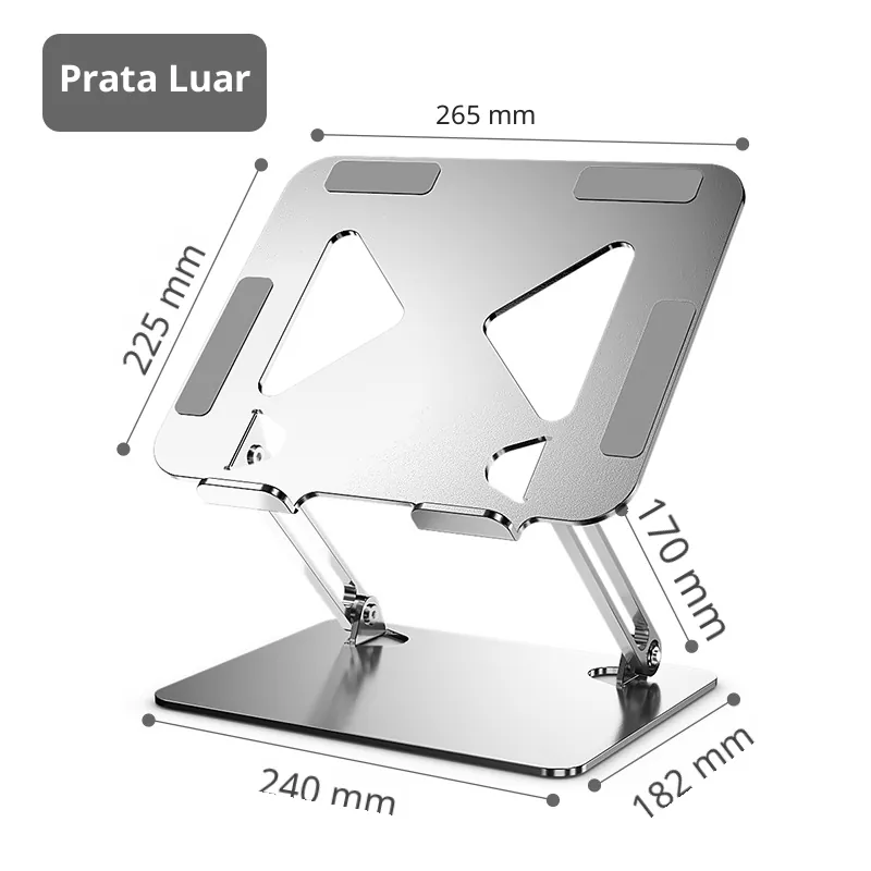 Suporte para Laptop e Tablet, Dobrável, até 17 polegadas, Prata ZSANFS