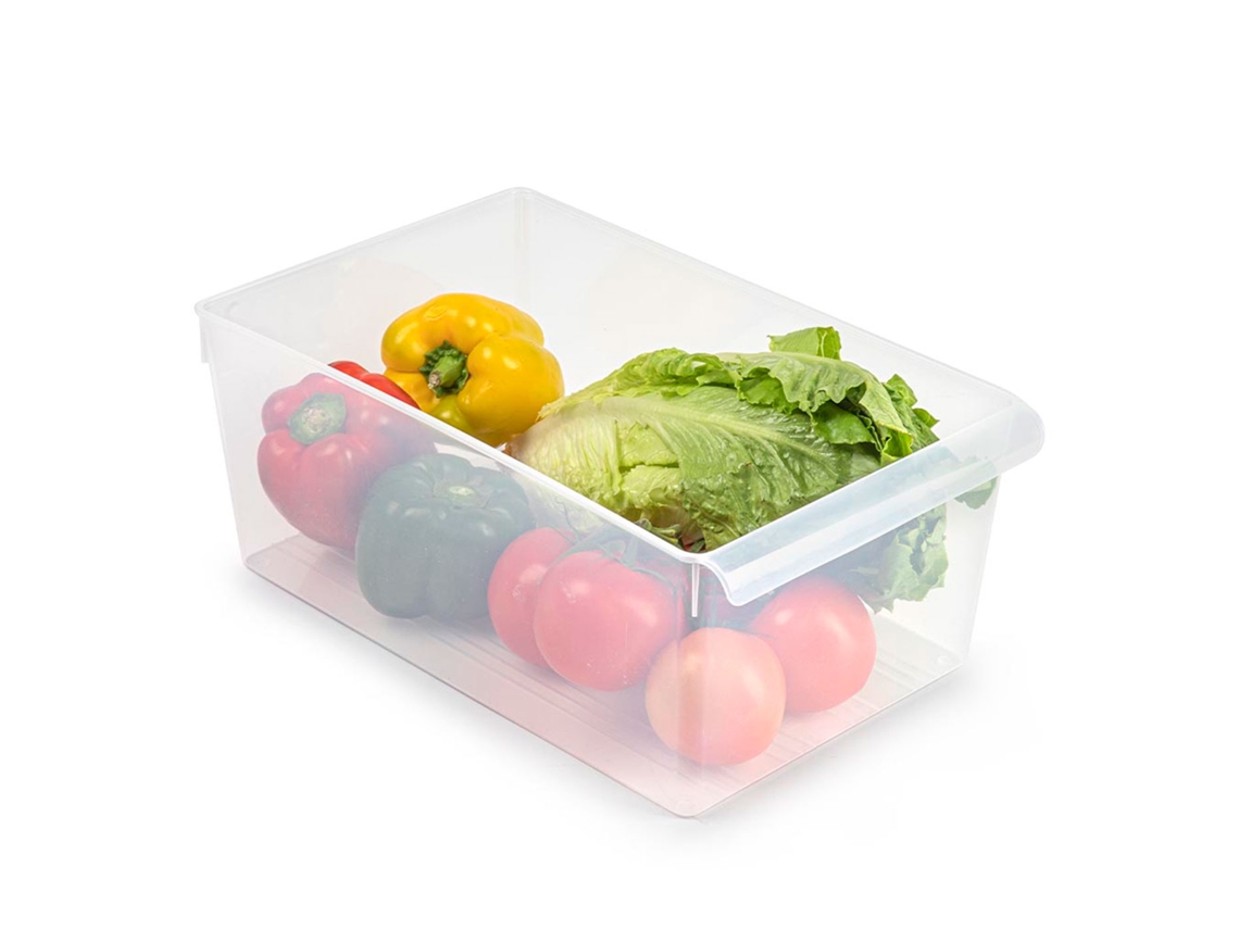 Gaveta Organizadora De Geladeira Nº 14 Fabricada Em Polipropileno Recipiente De Plástico Transparente 15 X 23 X 37 Cm Acan