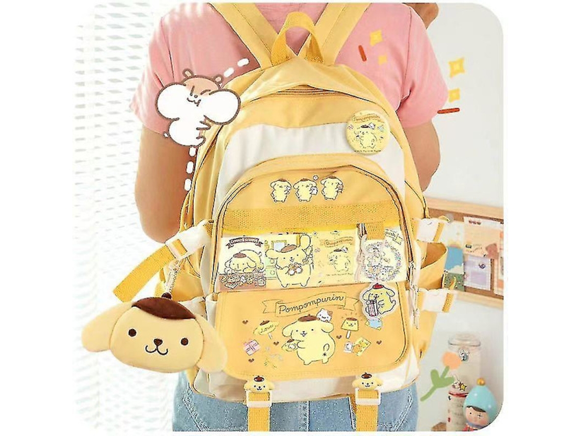 Mochila Escolar Sanrio Kuromi Pompompurin My Melody, Nova, Grande, Com Estampa De Desenho Animado, Fofa, Modelo 1, 41 Cm X 31 13 C Aquaforge