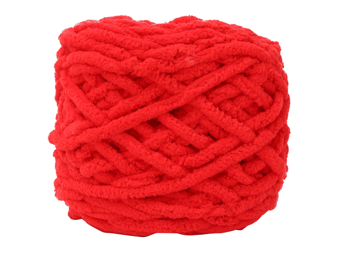 Lurelia Fio Tricô Grosso Macio Colorido Poliéster 8 Mm 0,31 Polegadas Vermelho Para Crochê Mantas Artesanais