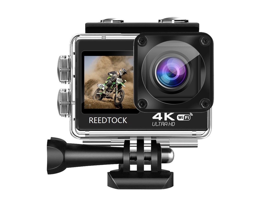 Câmera de Ação 4k/30fps, Equipada com Telas Duplas e Controle Remoto Via Wi fi, com Design À Prova D'água. MDUG (sem Cartão de Memória)