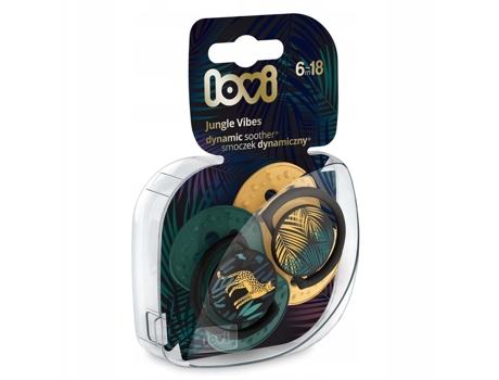 Lovi, Chupeta Dinâmica De Silicone 6 18m, Selva Vibes Menina 22/903, 2 Unidades Canpol