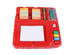 Jogo de tabuleiro Bj-Pictionary com 1 dado, ampulheta, 2 quebra-cabeças e cartas interessantes.