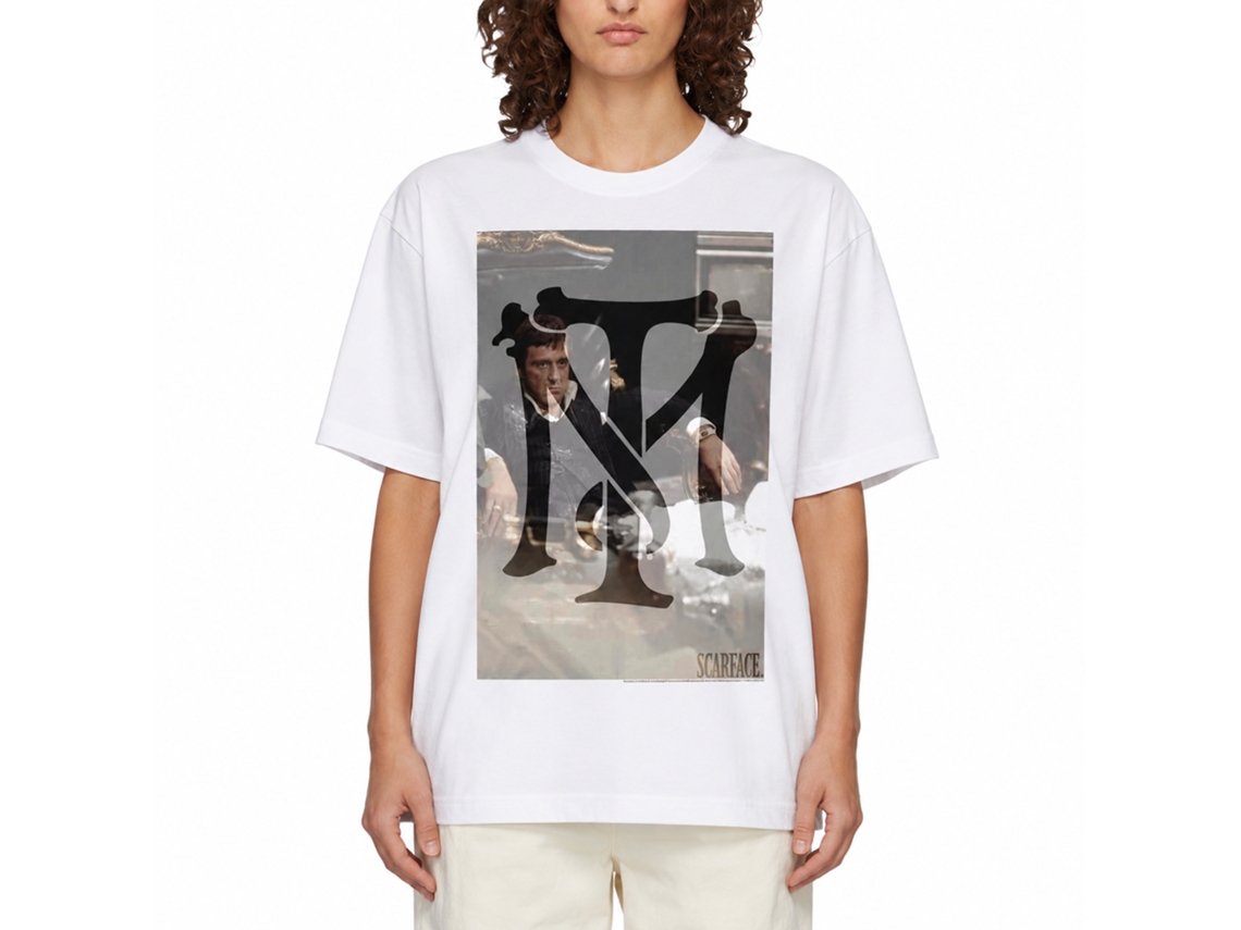 Rockinstone Scarface Movie Tony Montana White Adult T-shirt Size:l