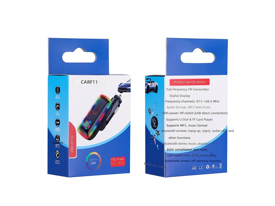 F11 Carregador de Carro com Carregamento Rápido, Compatível com Apple, Samsung, Huawei, Xiaomi