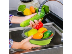 Rebe-cojinhas De Silicone Dobráveis 2 Unidades, Strainer Para Frutas, Legumes, Massa, Strainer De Cozinha Dobrável Multifuncional
