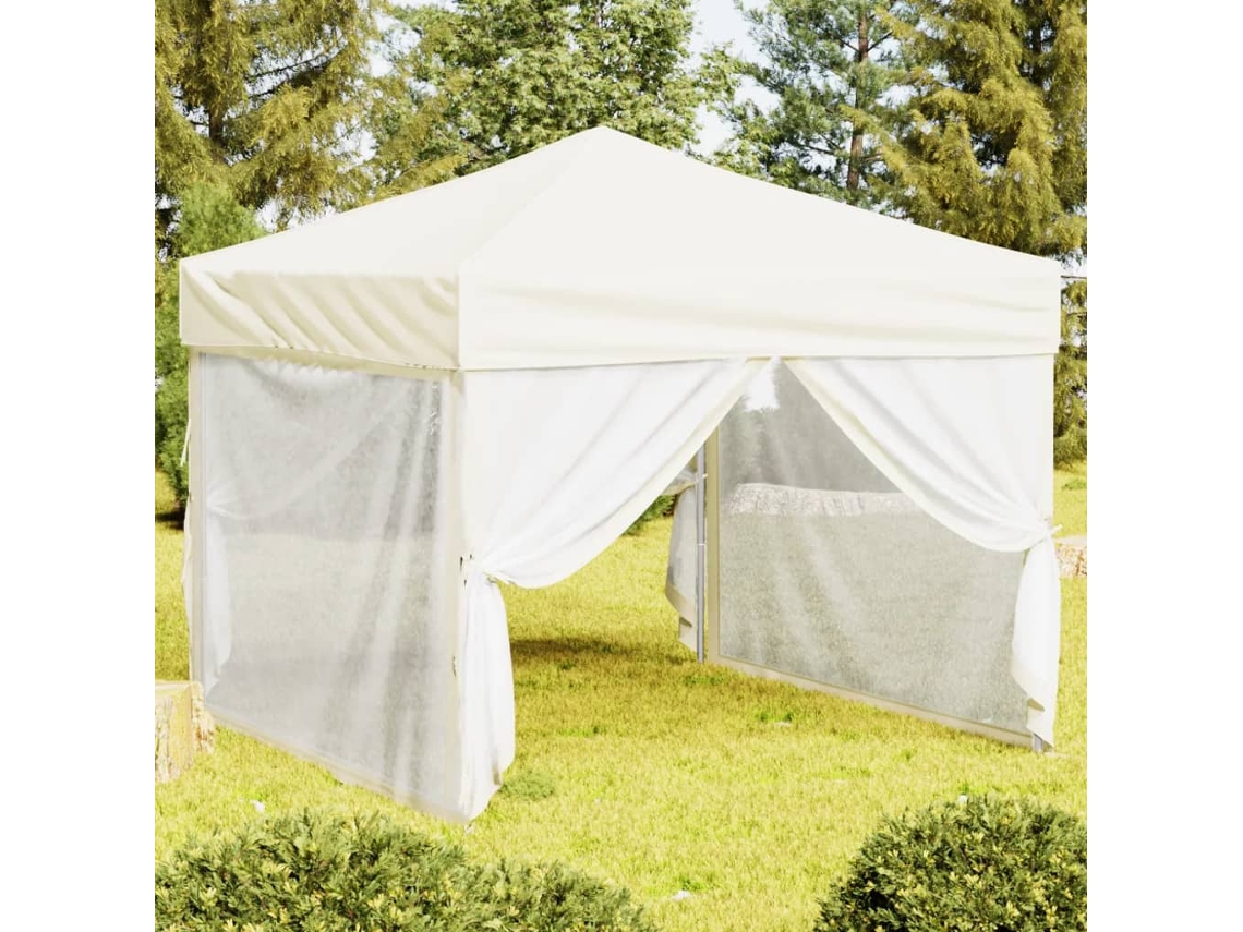 Vidaxl Tenda Para Festas Dobrável Com Paredes Laterais 3x3 M Creme