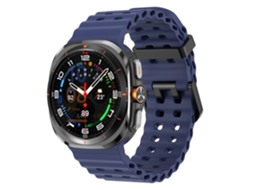 Pulseira Marine Para Samsung Galaxy Watch Ultra 2/1 47mm (2026/2025/2024), Silicone, Desportiva Azul Escuro Hexinyigjly