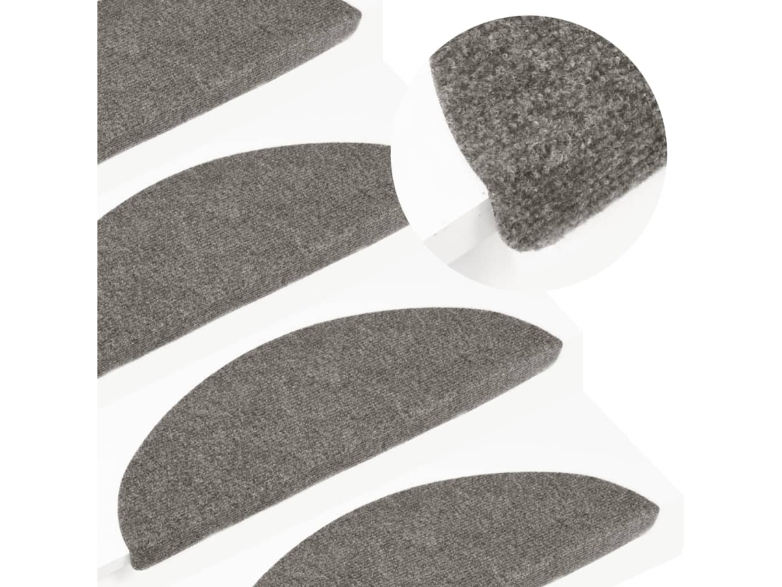 Tapetes De Escada Adesivos 10 Pcs 56x17x3 Cm Cinzento