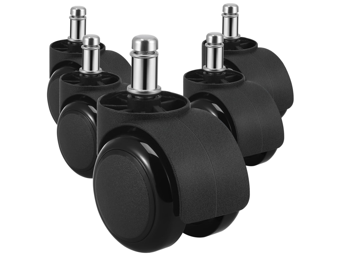Conjunto de 5 Rodízios Giratórios e Silenciosos para Cadeira de Escritório, Resistentes e Que Facilitam a Mobilidade. SFUSHOS