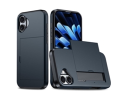 Capa Protetora À Prova De Choque Para Iphone 16 Plus - Compartimento Para Cartão