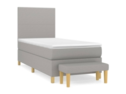 Cama com Molas/colchão 90x200 Cm Tecido Cinza claro MAISON EXCLUSIVE