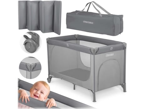 Cuna de Viagem RK-240 em Cinza - 125 x 65 x 78 cm