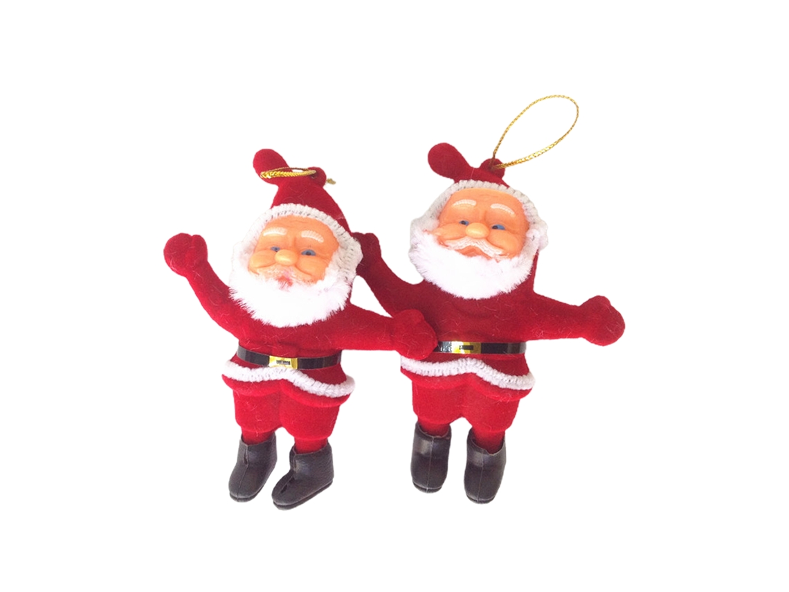 Laxiscreed Kit De Enfeites De Natal Vermelhos Com Papai Noel Para Árvore, 10cm