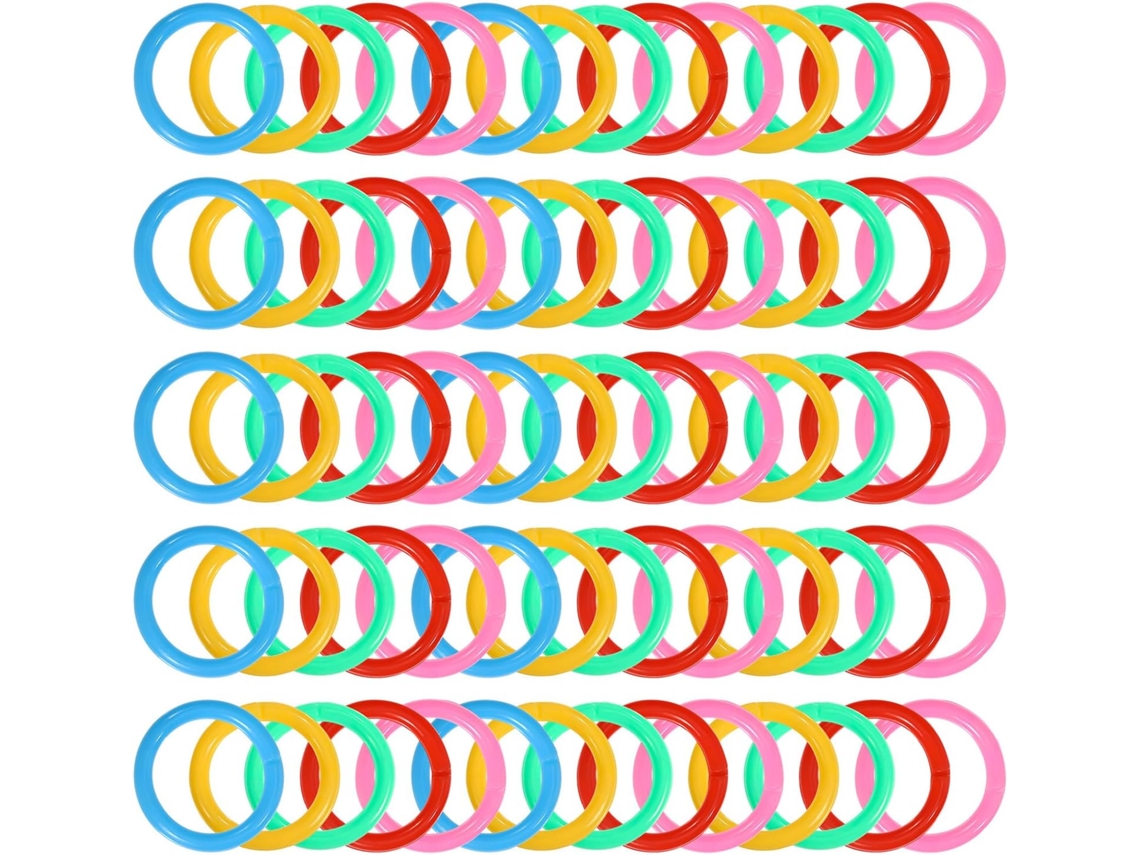 Anéis de plástico multicoloridos Hanabass de 20 mm, 300 peças, para encadernação de folhas soltas, organizador.
