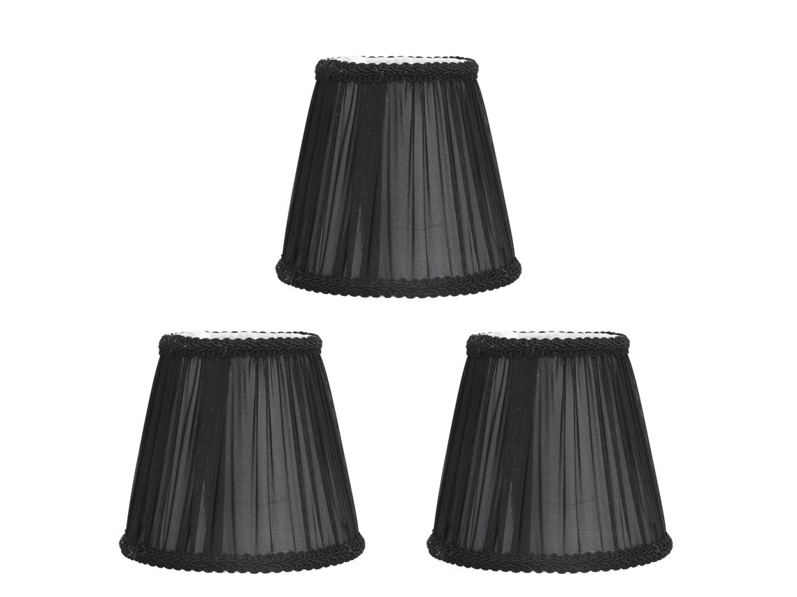 2026 3pcs Lâmpada de Tecido E14 Moderna para Mesa e Candelabro com Clip Preto