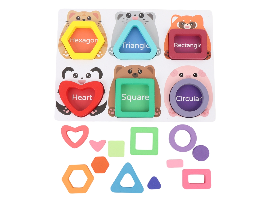 Quebra-cabeças De Madeira Animais Geométrico Educativo Infantil Interativo Brinquedo Preschool