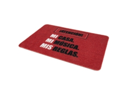 Tapete de Entrada COFAN Entrada Casa Interior Antiderrapante Regras Material PVC Vermelho (40x60cm)