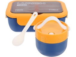 Lancheira Bento Para Adultos De 1100ml Com Tampa Hermética, Design Leve E Compartimentos Para Armazenamento De Alimentos
