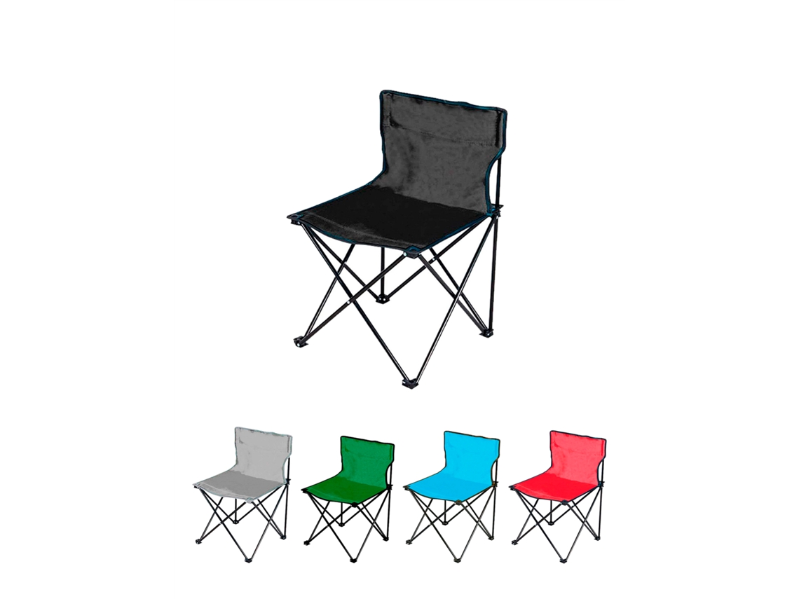 Jardin202 - Silla Plegable De Camping Ligera Sin Reposabrazo | Silla De Exterior Ideal Para Acampada, Picnic O Pesca Negro |  (negro)