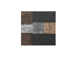 Decoração de Parede Moderna em Mdf Preto 3d, 91x3x91cm ALEXANDRA HOUSE LIVING