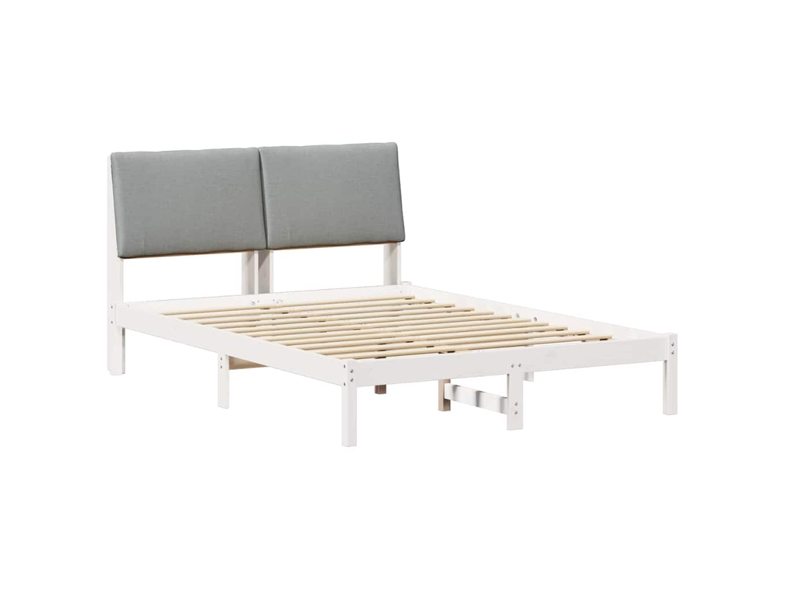 Estrutura da Cama Branco e Cinza Claro 160 X 200 Cm MAISON EXCLUSIVE