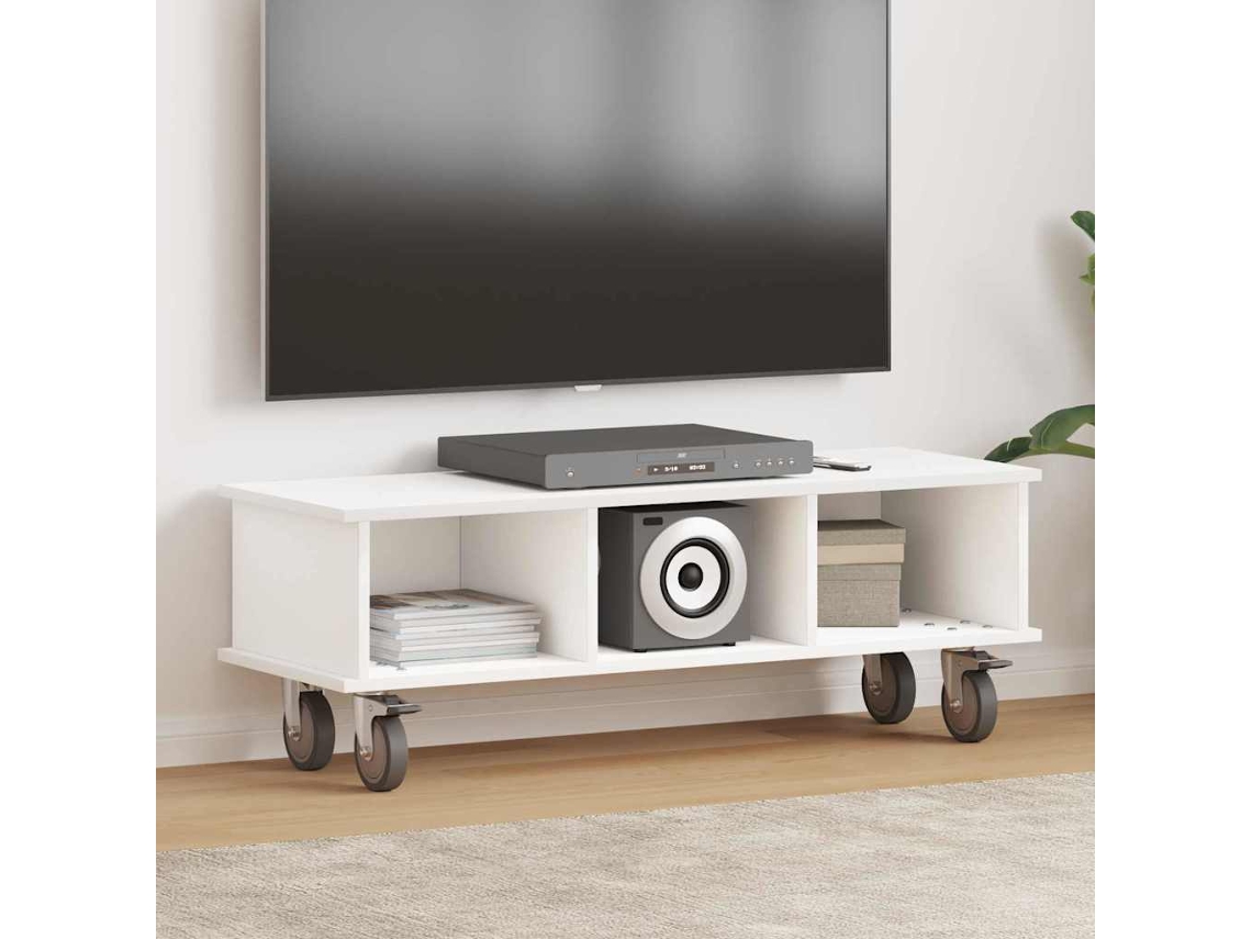 Vidaxl Suporte para Tv Branco 100 X 35 X 35 Cm Madeira Processada